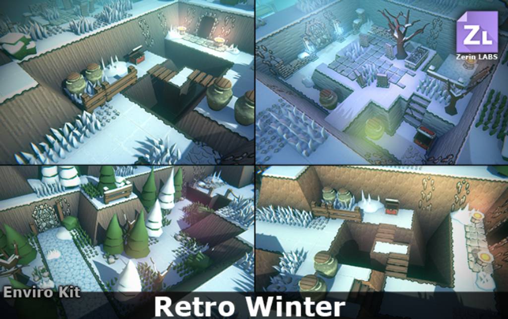 模型资产 – 游戏场景模型复古冬季 EnviroKit : Retro-Winter