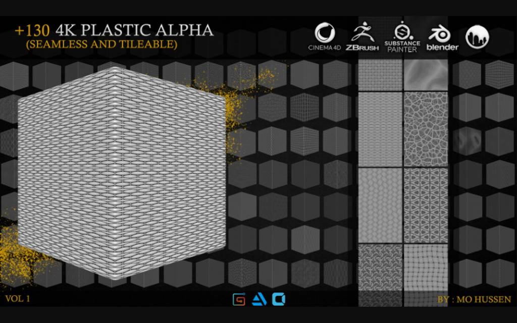 130 组无缝alpha贴图 130 plastic alpha (Seamless and Tileable)