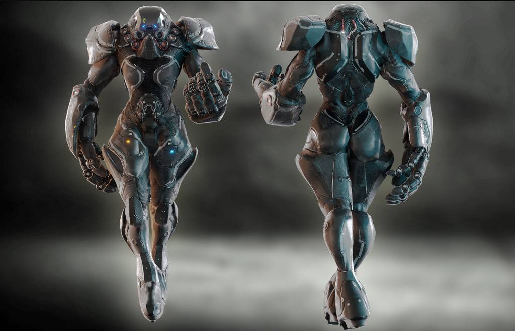 模型资产 – 科幻机械人PBR游戏角色 Female Cyborg – PBR Game Character