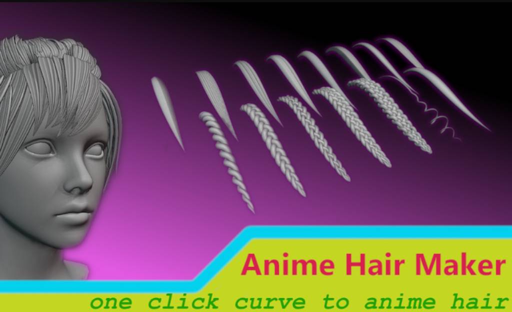 Blender插件 – 角色发型生成器插件 Anime Hair Maker