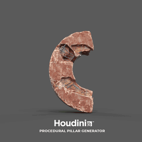 Houdini程序化柱子生成器 Houdini Tutorial Procedural Pillar Generation