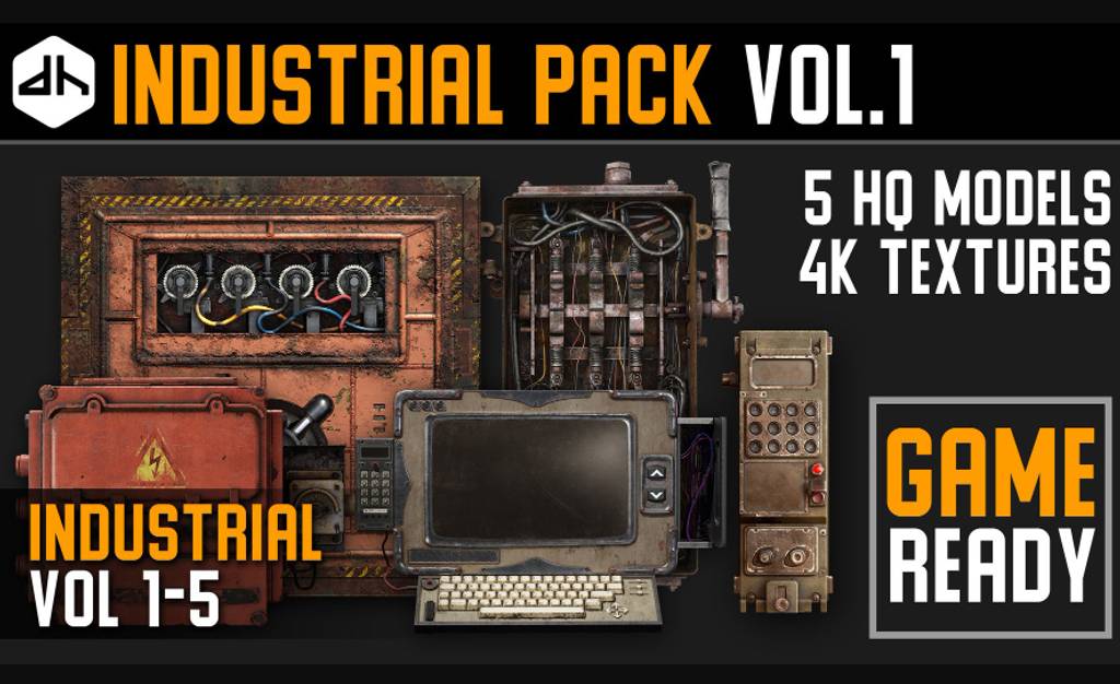 模型资产 – 5 个高质量工业模型包 Industrial Pack Vol.1