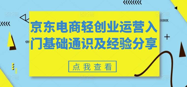 京东电商轻创业运营入门基础通识及经验分享