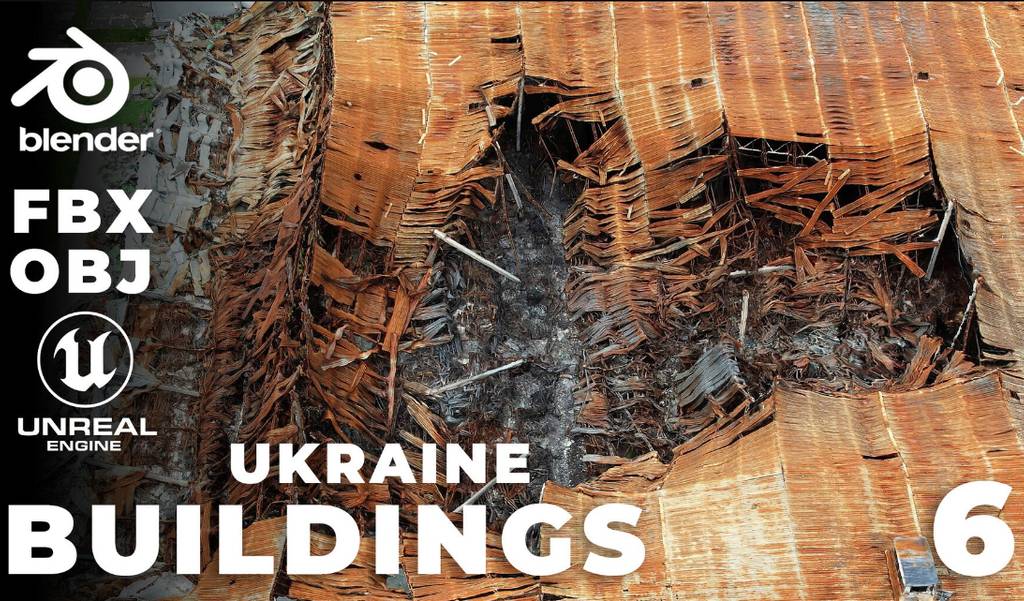 模型资产 – 3D扫描建筑物战争废墟 SCANS from Ukraine l Buildings Vol.6