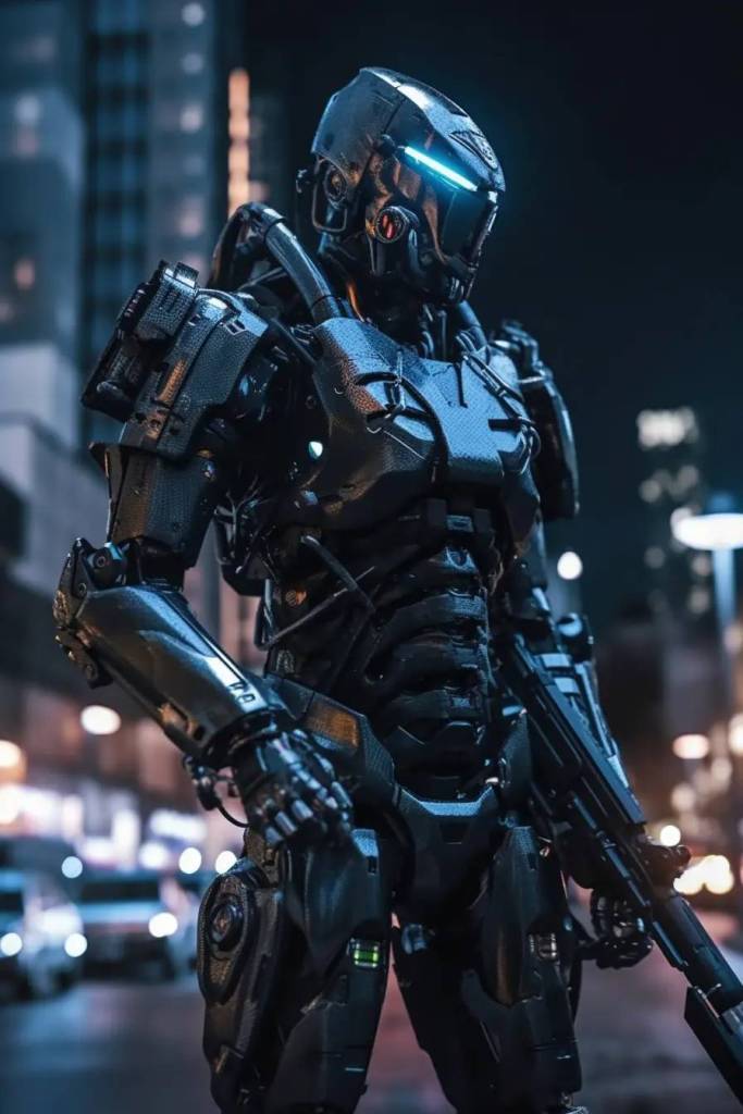 未来派装甲黑色机器人电子装甲