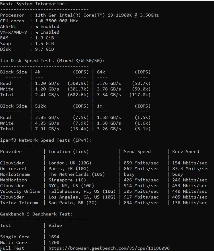 Hostcram黑五 2年付30刀 i9-11900K 跑分