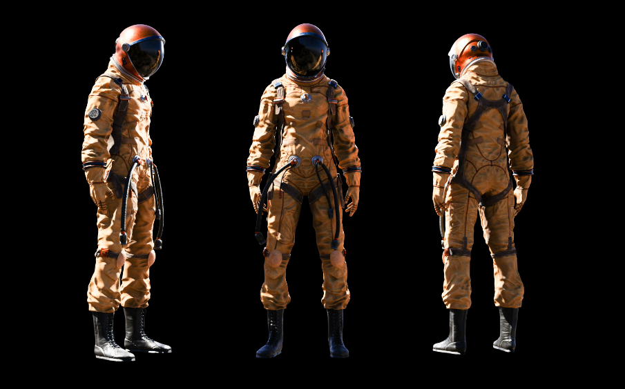 模型资产 – 女性太空服3D模型 Female Space Suit 3D Model Low-poly 3D model