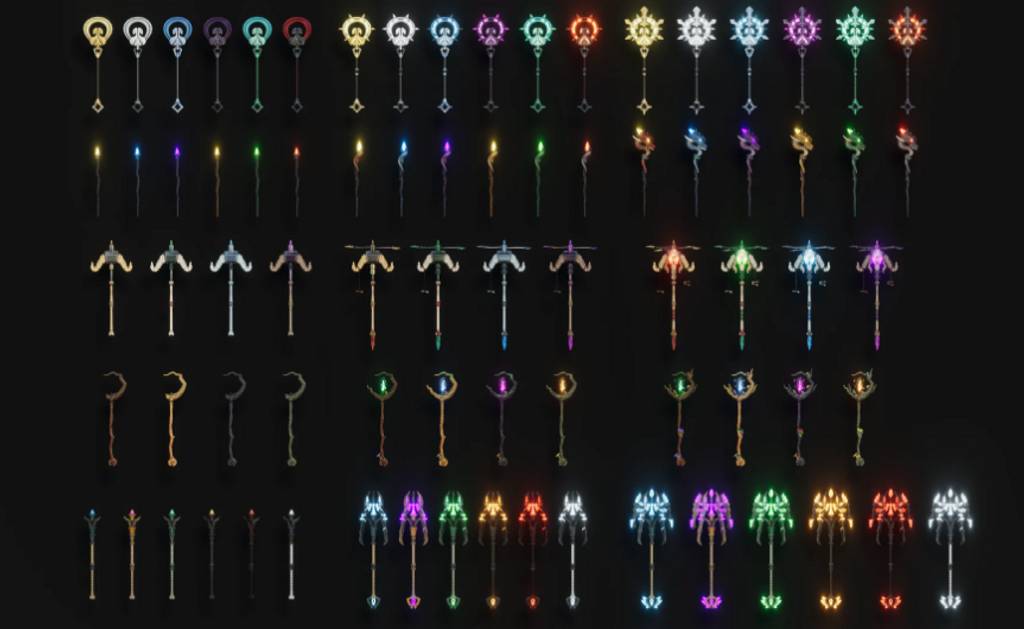 【UE4/5】风格化法杖 Stylized Staves – RPG Weapons