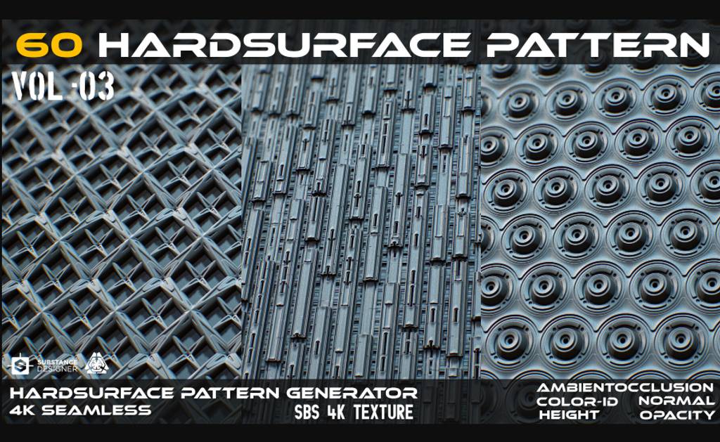 60 硬表面图案素材  60 Hardsurface Pattern – vol 03