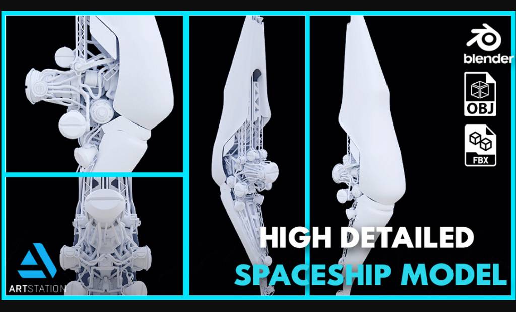 模型资产 – 高细节飞船模型 High Detailed Spaceship Model