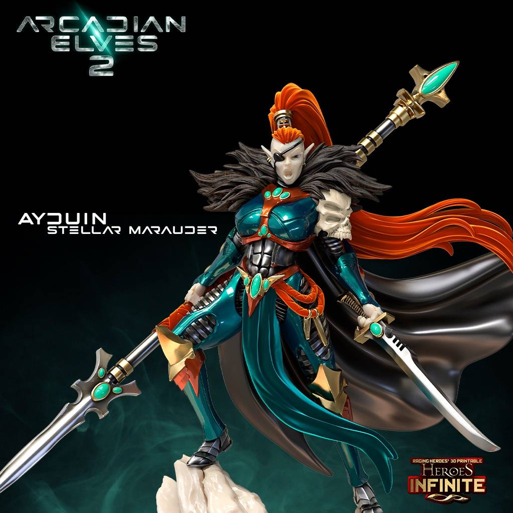 模型资产 – 3D打印模型战斗精灵 Heroes Infinite Arcadian Elves II