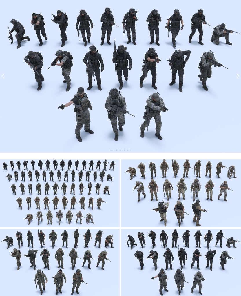 模型资产 – 特种部队英雄角色 BigMediumSmall – specialops modular hero character