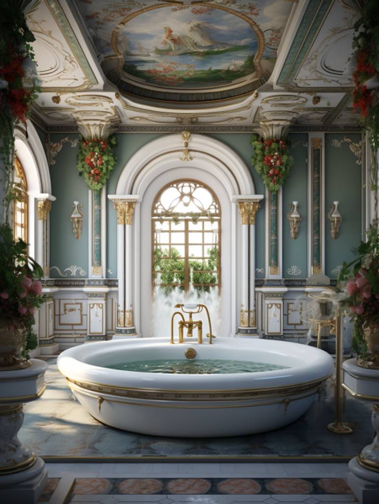 装饰华丽的浴室效果图
