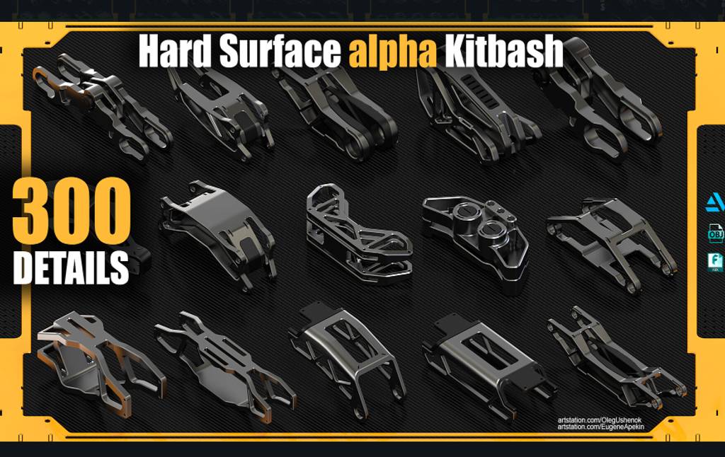模型资产 – 300 个高精度科幻硬表面模型 Sci-Fi Hard Surface “Alpha” KITBASH 300 DETAILS
