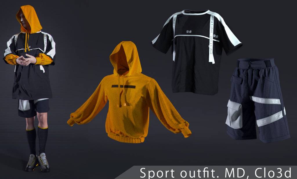 运动装MD工程项目文件 Sport outfit. Clo3d, Marvelous Designer projects