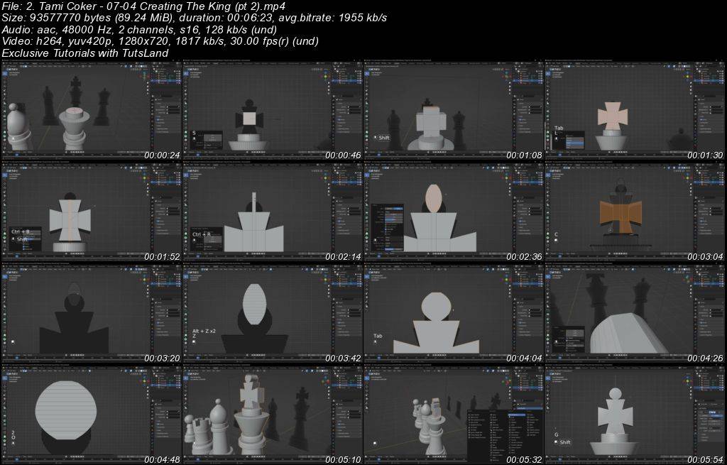 Blender教程 – 高级棋子设计 Advanced 3D Chess Pieces Design in Blender
