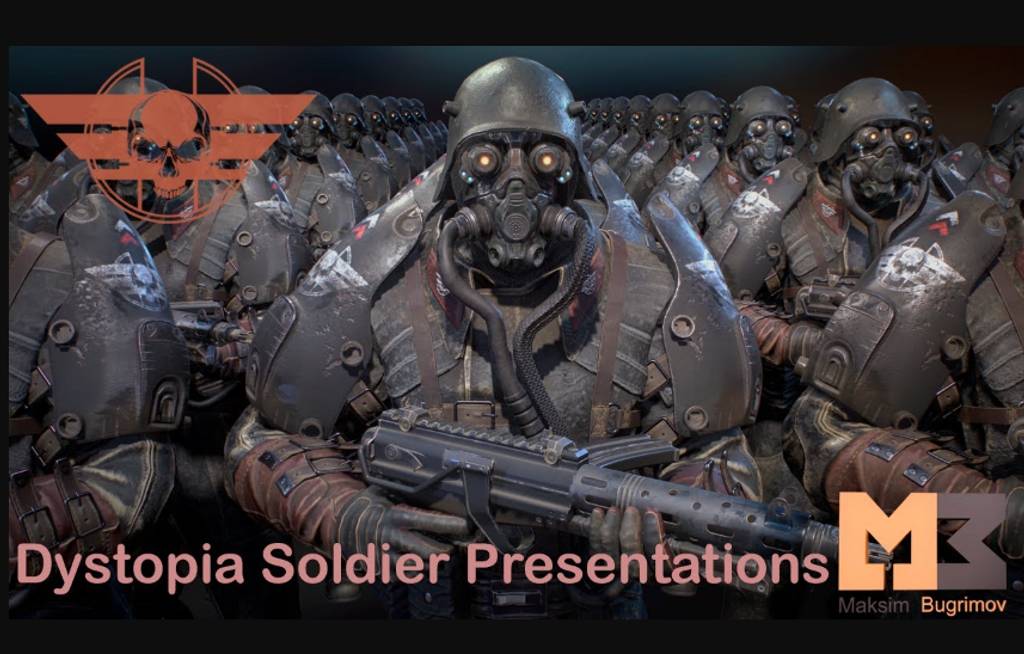模型资产 – 高精度士兵3D模型 Dystopia Soldiers Pack Low-poly 3D model