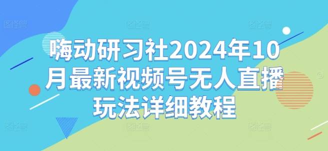 嗨动研习社2024年10月最新视频号无人直播玩法详细教程-网创指引人