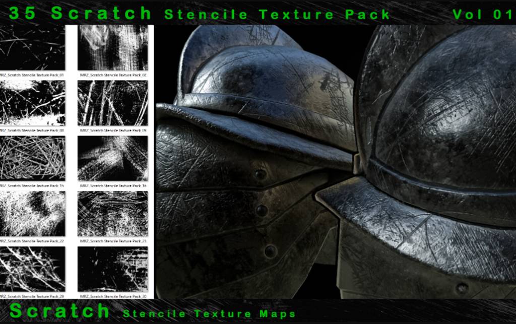 35 组高精度划痕模板纹理包 35 Scratch Stencile Texture Pack