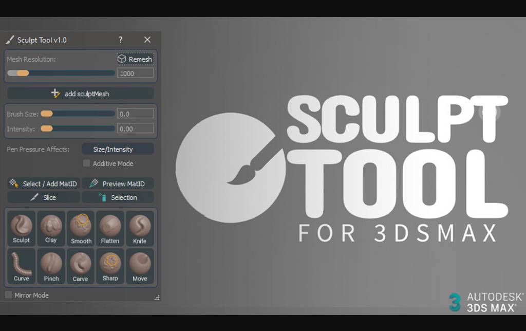 3Dmax插件 – 雕刻工具 3ds MAX – Sculpt Tool