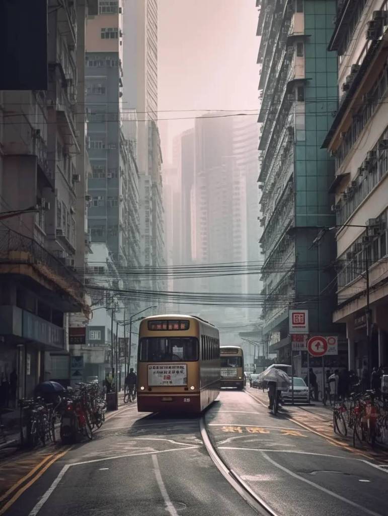 老香港无轨电车街道