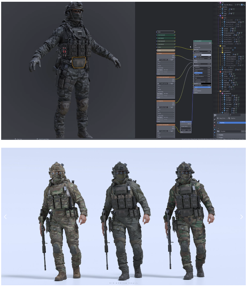 模型资产 – 特种部队英雄角色 BigMediumSmall – specialops modular hero character